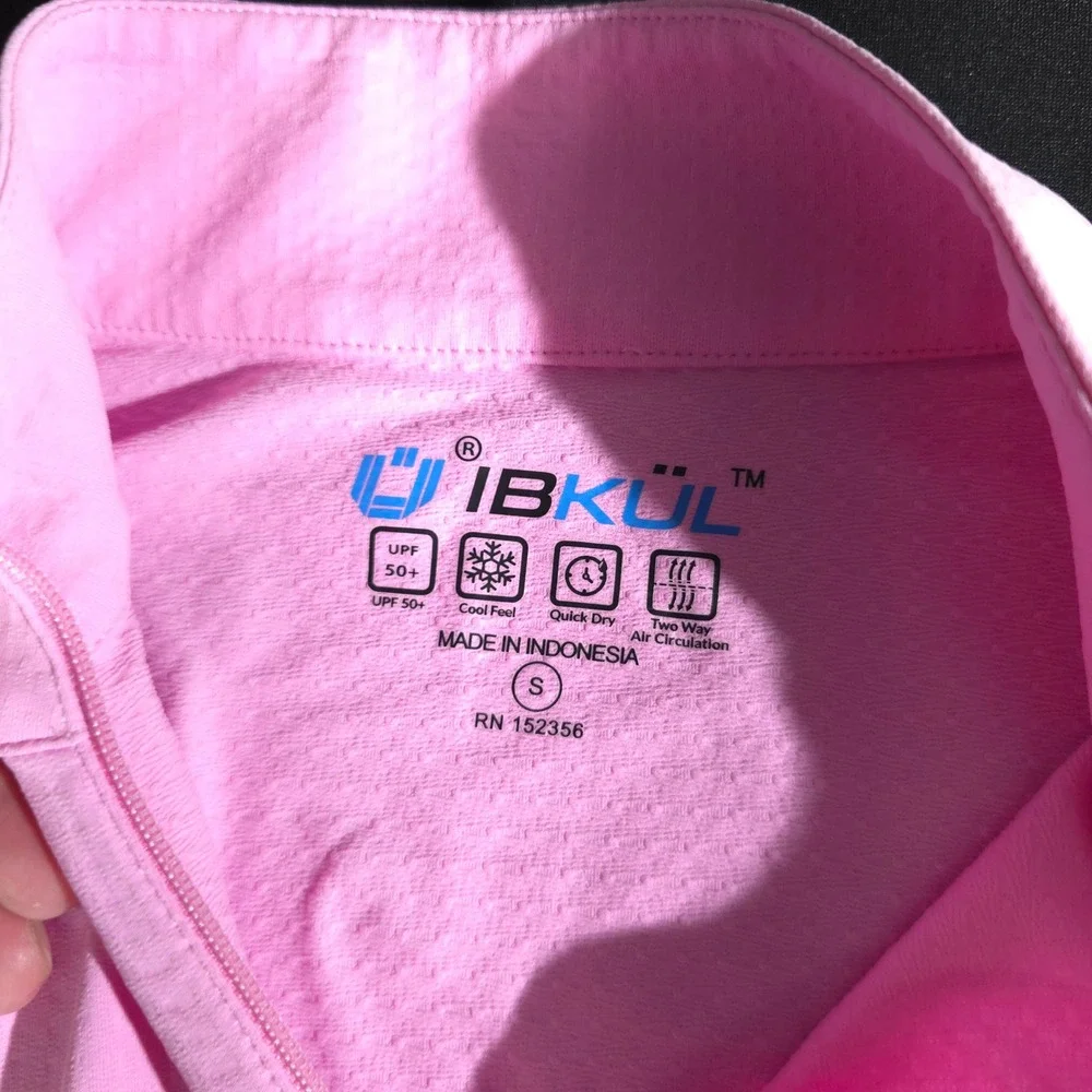 IBKÜL Quarter Zip Pullover Women S Pink UPF 50+ Mesh Panels Mock Neck Activewear